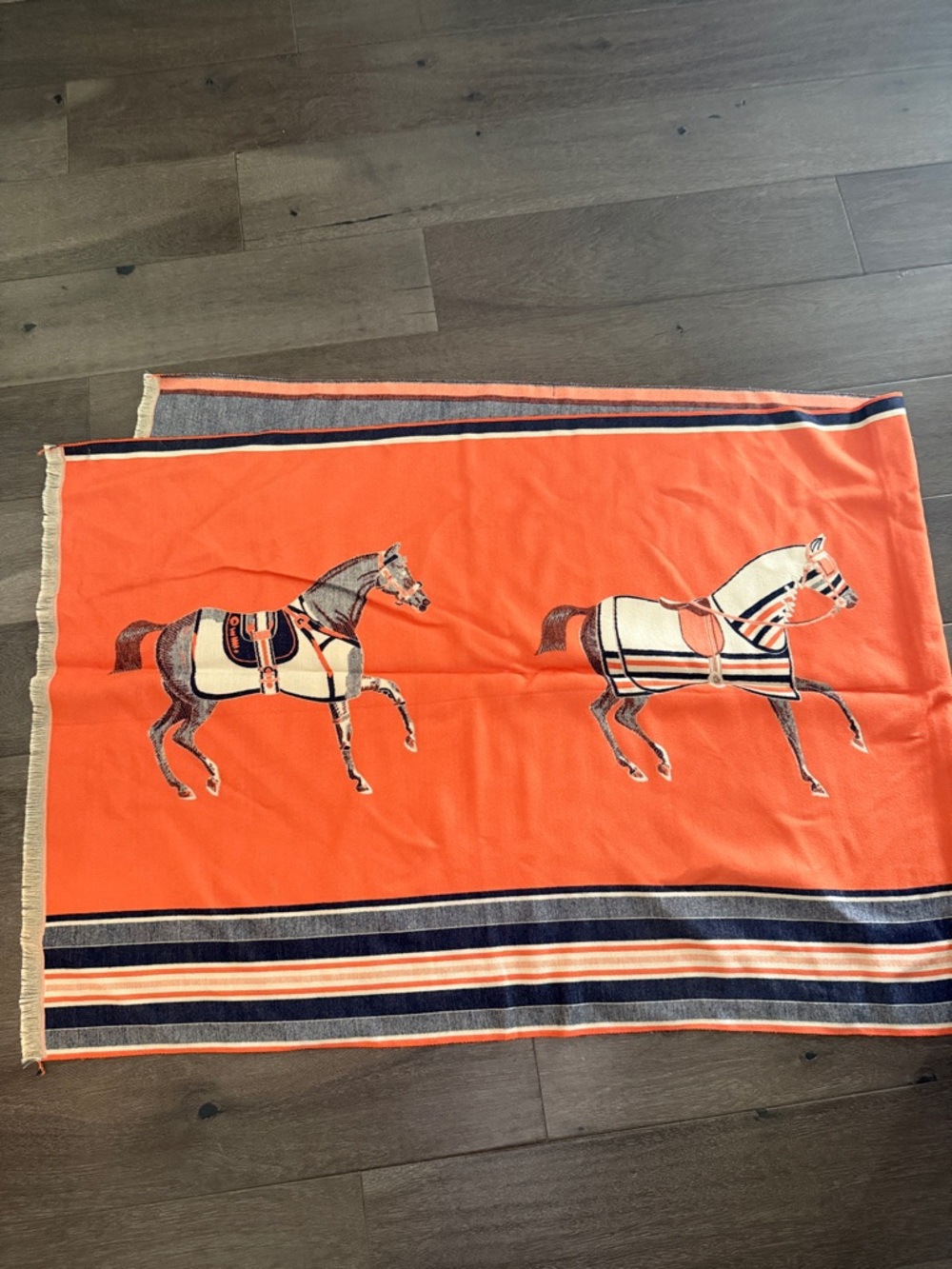 Equestrian Horse Print Orange scarf